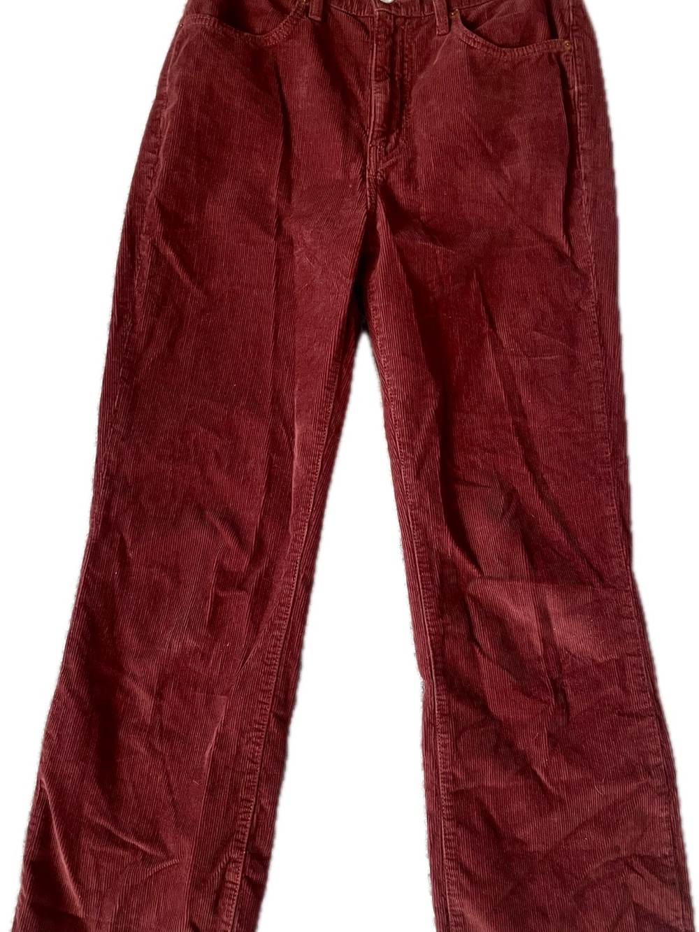 Re/Done Deep Burgundy Corduroy Pants - Picture 3 of 6